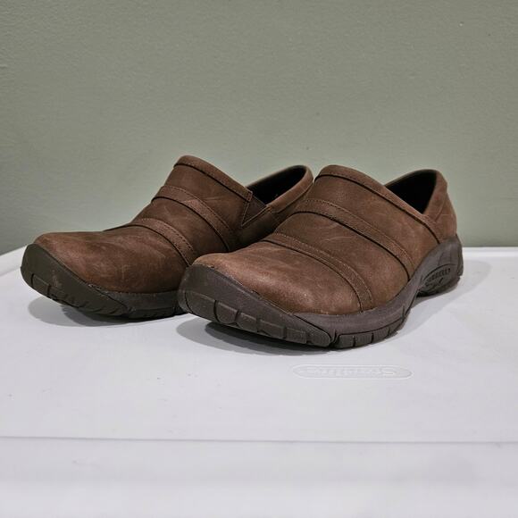 Merrell Encore Moc 4 Women's‎ 7.5 Brown Leather Slip On Comfort Shoes - Picture 1 of 11
